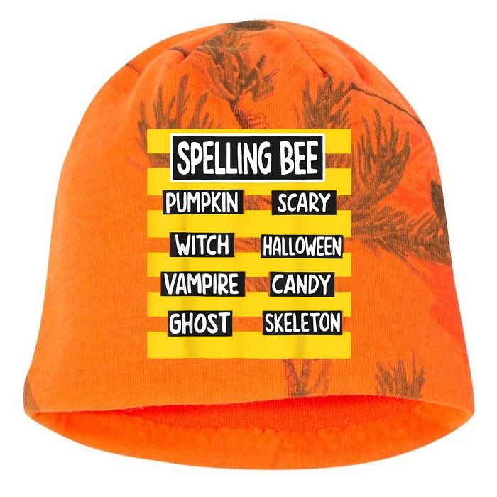 Pun Halloween Costume For Teachers Spelling Bee Kati - Camo Knit Beanie