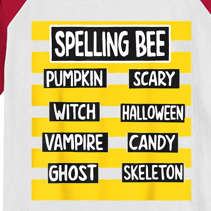 Pun Halloween Costume For Teachers Spelling Bee Kids Colorblock Raglan Jersey