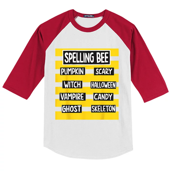 Pun Halloween Costume For Teachers Spelling Bee Kids Colorblock Raglan Jersey