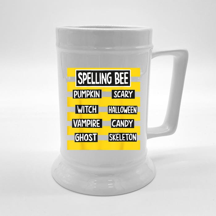 Pun Halloween Costume For Teachers Spelling Bee Front & Back Beer Stein