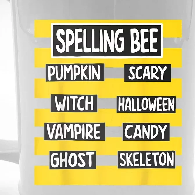 Pun Halloween Costume For Teachers Spelling Bee Front & Back Beer Stein