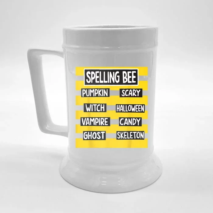 Pun Halloween Costume For Teachers Spelling Bee Front & Back Beer Stein