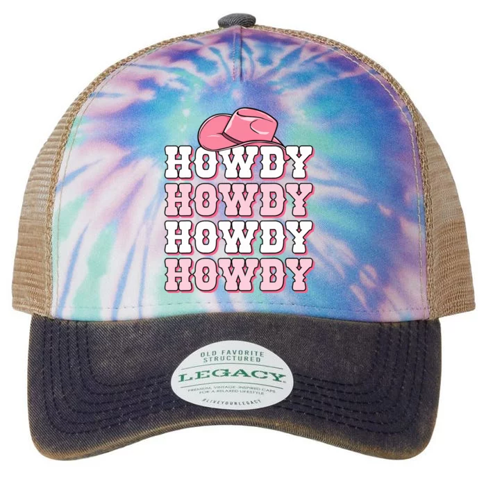 Pink Howdy Cow Print Western Country Cowgirl Texas Rodeo Legacy Tie Dye Trucker Hat