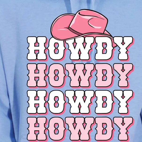 Pink Howdy Cow Print Western Country Cowgirl Texas Rodeo Unisex Surf Hoodie