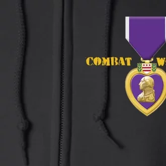 Purple Heart Combat Veteran Cool Full Zip Hoodie