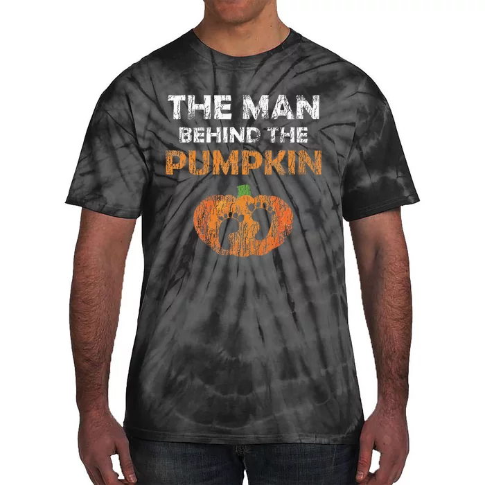 Pregnant Halloween Costume For Dad Expecting Lil Pumpkin Tie-Dye T-Shirt