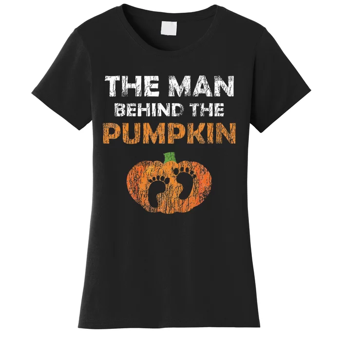 Pregnant Halloween Costume For Dad Expecting Lil Pumpkin Women's T-Shirt