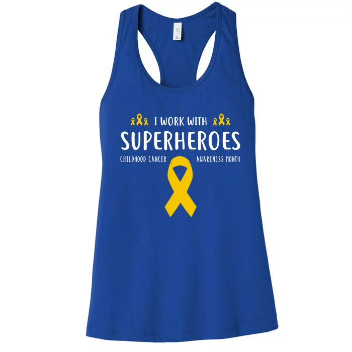 Pediatric Hood Cancer Awareness Nurse Funny Gift Great Gift Women's Racerback Tank