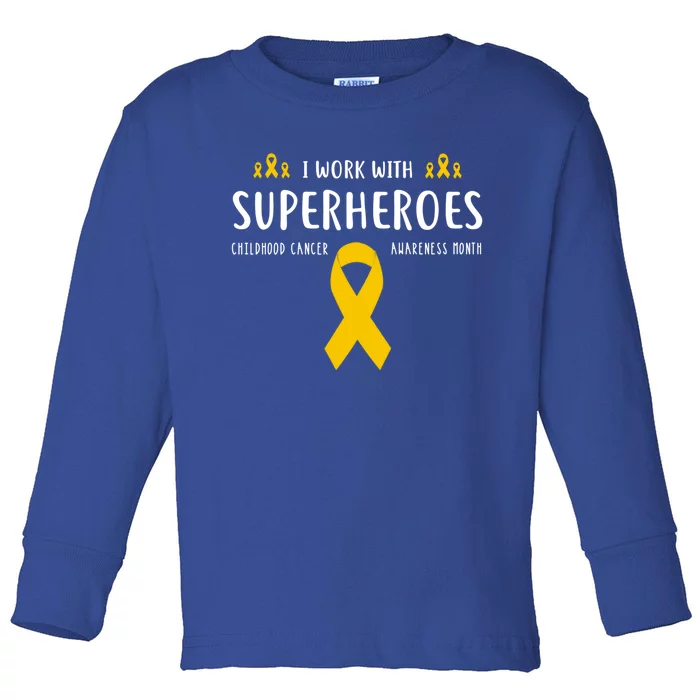 Pediatric Hood Cancer Awareness Nurse Funny Gift Great Gift Toddler Long Sleeve Shirt