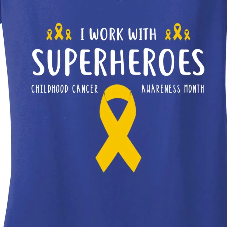 Pediatric Hood Cancer Awareness Nurse Funny Gift Great Gift Women's V-Neck T-Shirt