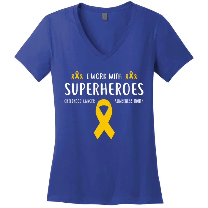 Pediatric Hood Cancer Awareness Nurse Funny Gift Great Gift Women's V-Neck T-Shirt