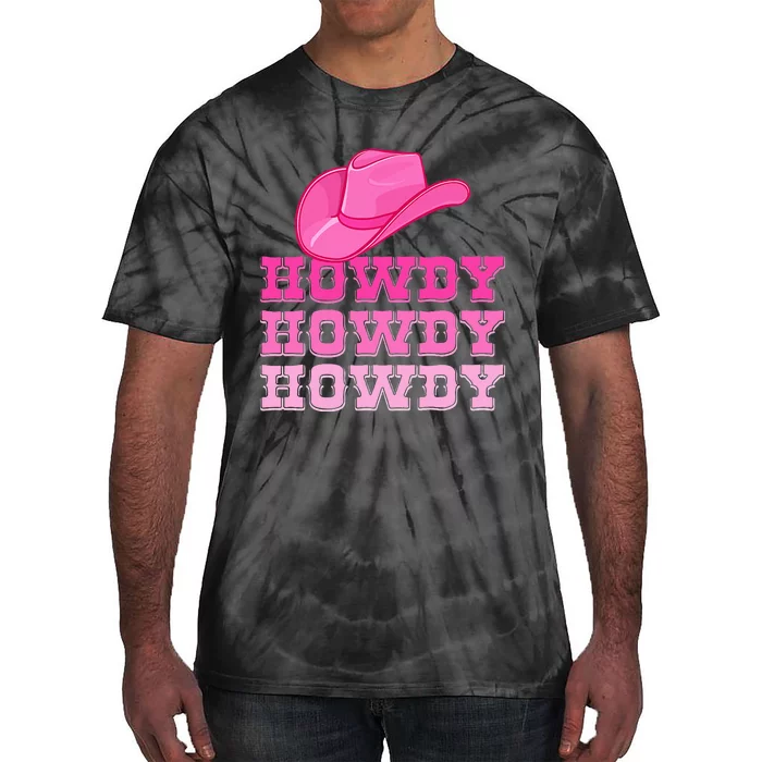 Pink Howdy Cowgirl Western Country Rodeo Tie-Dye T-Shirt