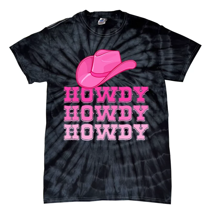 Pink Howdy Cowgirl Western Country Rodeo Tie-Dye T-Shirt