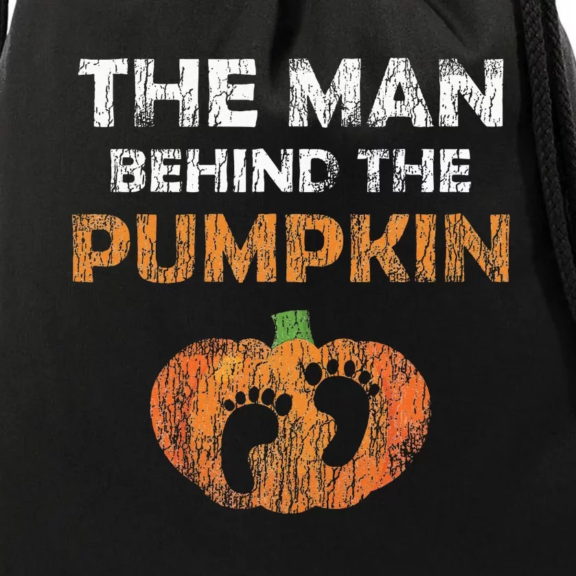 Pregnant Halloween Costume For Dad Expecting Lil Pumpkin Drawstring Bag