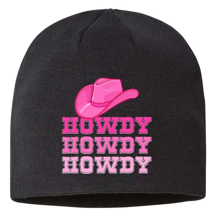 Pink Howdy Cow Western Country Southern Rodeo 8 1/2in Sustainable Knit Beanie