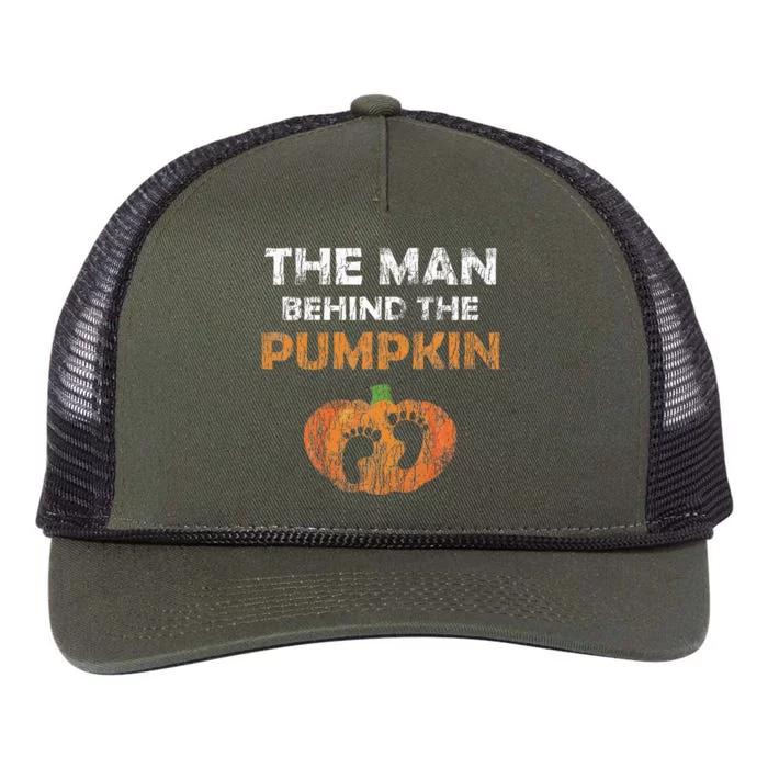 Pregnant Halloween Costume For Dad Expecting Lil Pumpkin Retro Rope Trucker Hat Cap