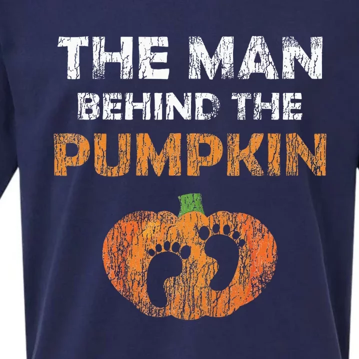 Pregnant Halloween Costume For Dad Expecting Lil Pumpkin Sueded Cloud Jersey T-Shirt