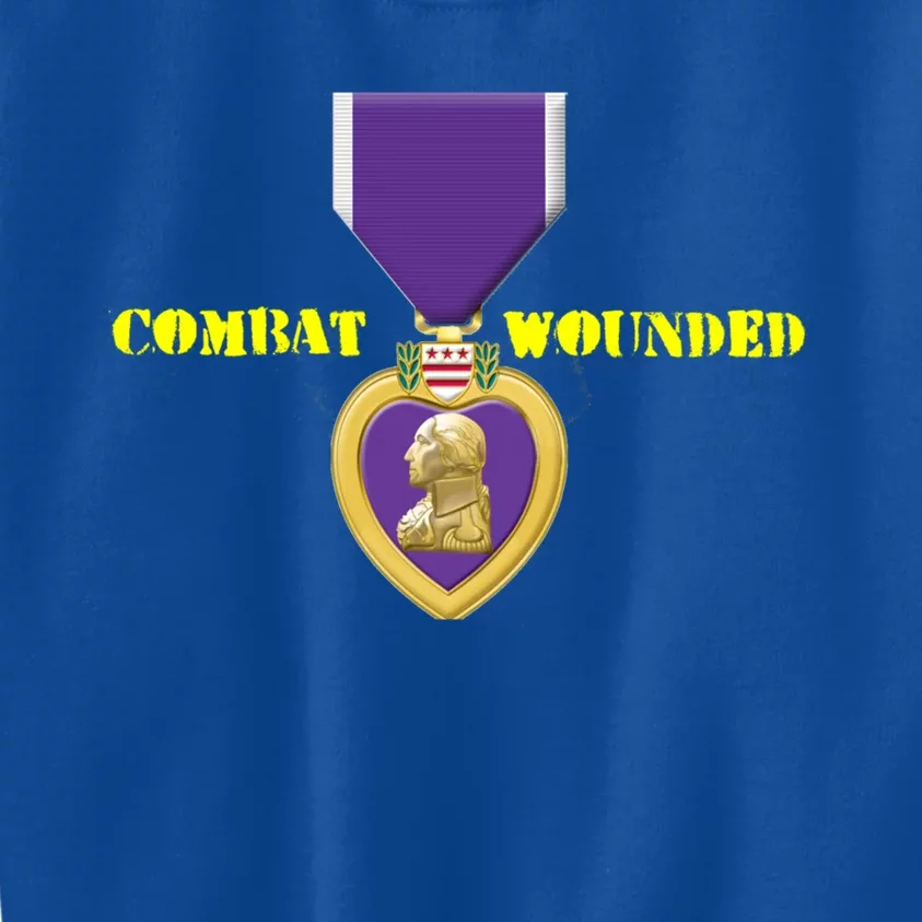 Purple Heart Combat Veteran Cool Gift Kids Sweatshirt