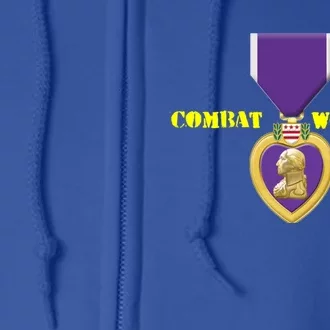 Purple Heart Combat Veteran Cool Gift Full Zip Hoodie