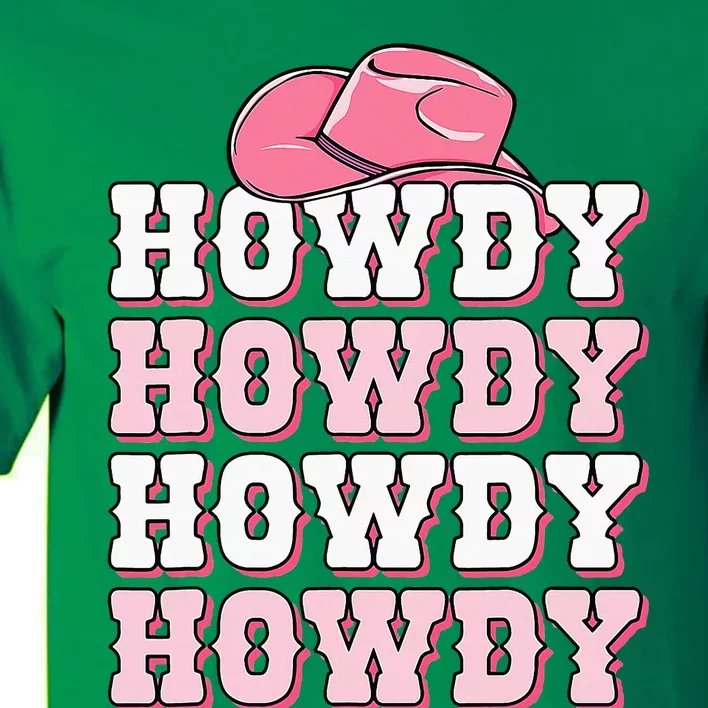 Pink Howdy Cow Western Country Cowgirl Texas Rodeo Tall T-Shirt