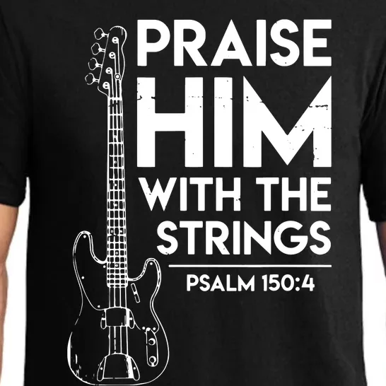 Praise Him Christian Worship Bass Guitar Player Pajama Set