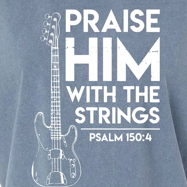 Praise Him Christian Worship Bass Guitar Player Garment-Dyed Women's Muscle Tee