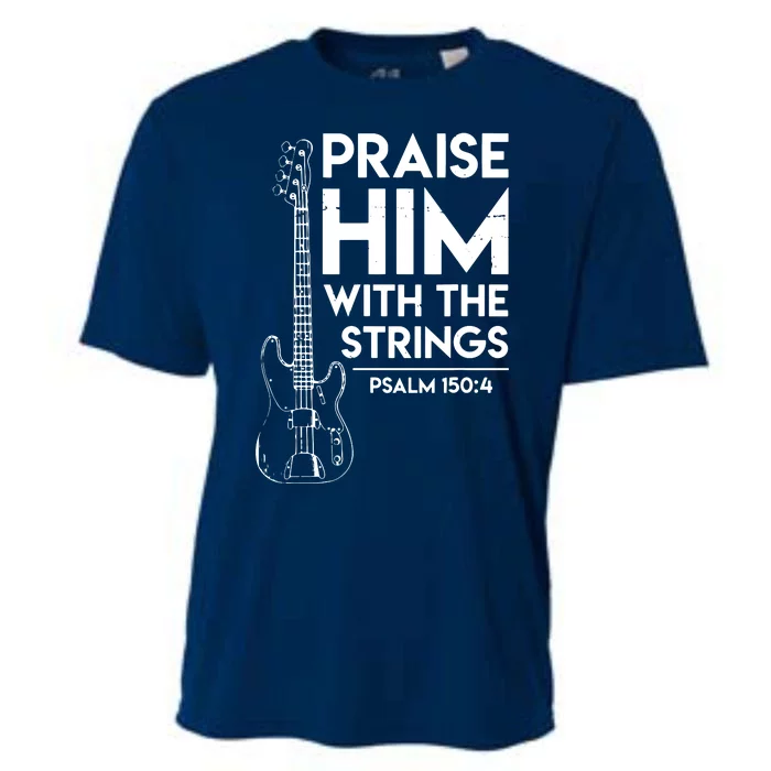 Praise Him Christian Worship Bass Guitar Player Cooling Performance Crew T-Shirt