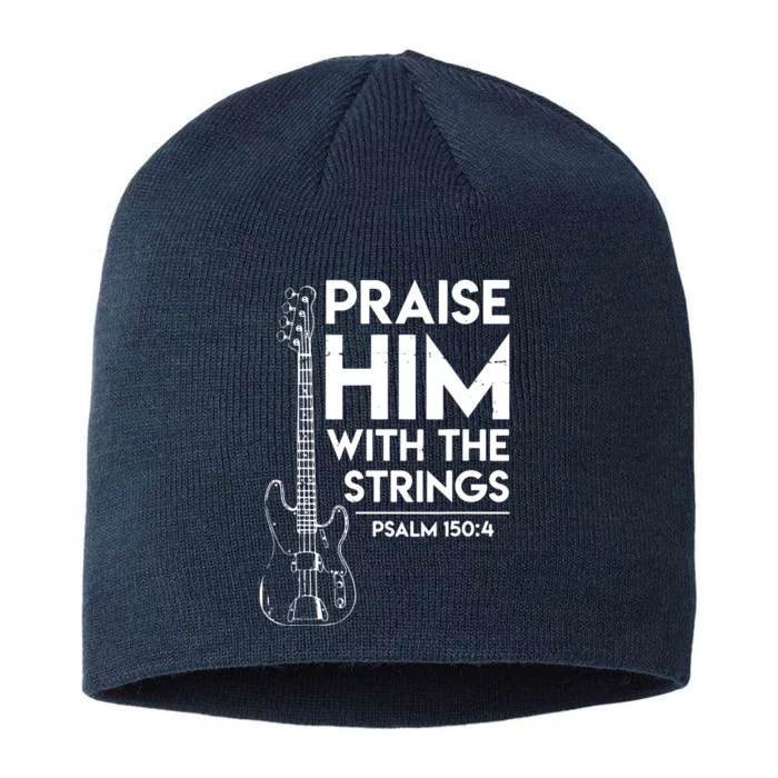 Praise Him Christian Worship Bass Guitar Player 8 1/2in Sustainable Knit Beanie