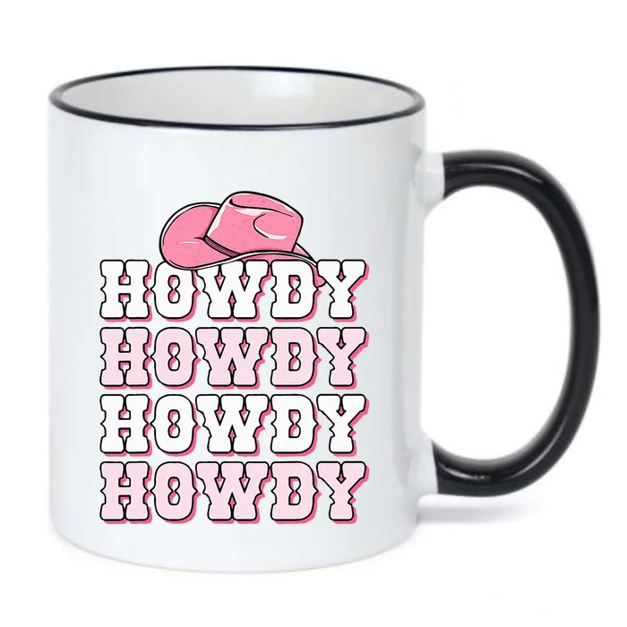 Pink Howdy Cow Print Western Country Cowgirl Texas Rodeo Black Color Changing Mug