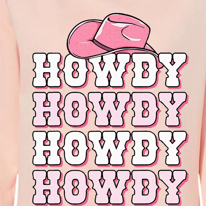 Pink Howdy Cow Print Western Country Cowgirl Texas Rodeo Womens California Wash Sweatshirt