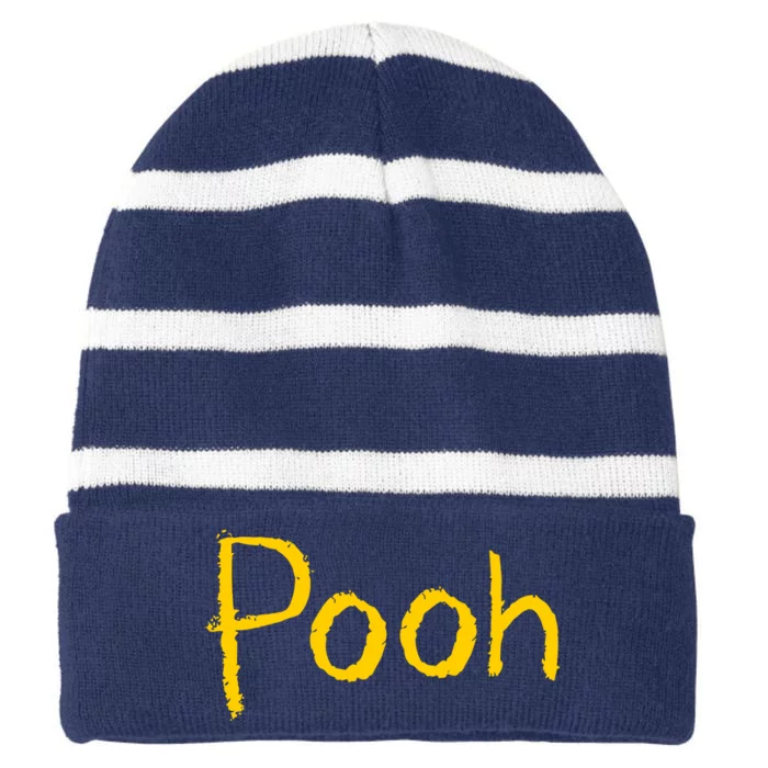 Pooh Halloween Costume Striped Beanie with Solid Band