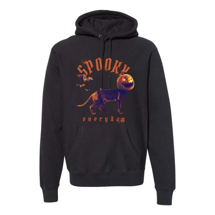 Pumpkin Head Cat Premium Hoodie