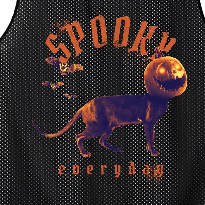 Pumpkin Head Cat Mesh Reversible Basketball Jersey Tank