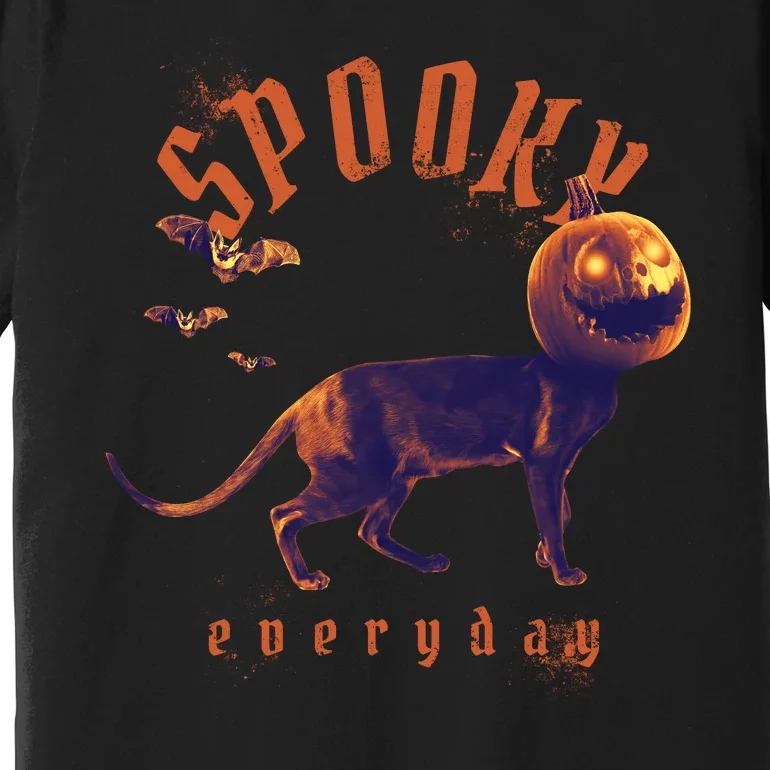 Pumpkin Head Cat Premium T-Shirt