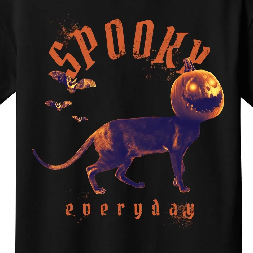 Pumpkin Head Cat Kids T-Shirt