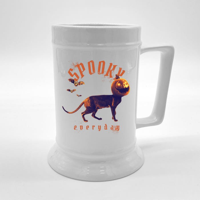 Pumpkin Head Cat Front & Back Beer Stein