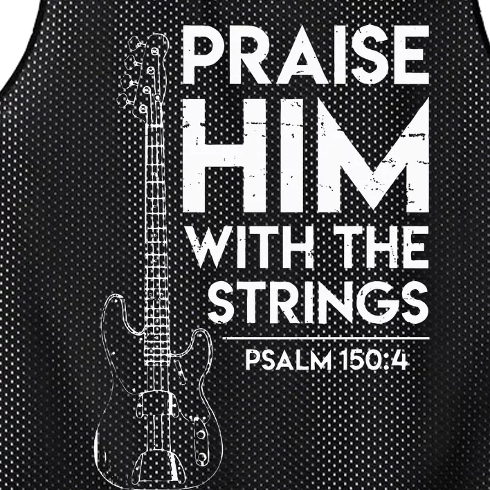 Praise Him Christian Worship Bass Guitar Player Mesh Reversible Basketball Jersey Tank