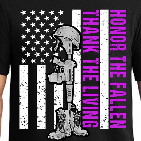 Purple Heart Day Military Honor The Fallen Thank The Living Gift Pajama Set