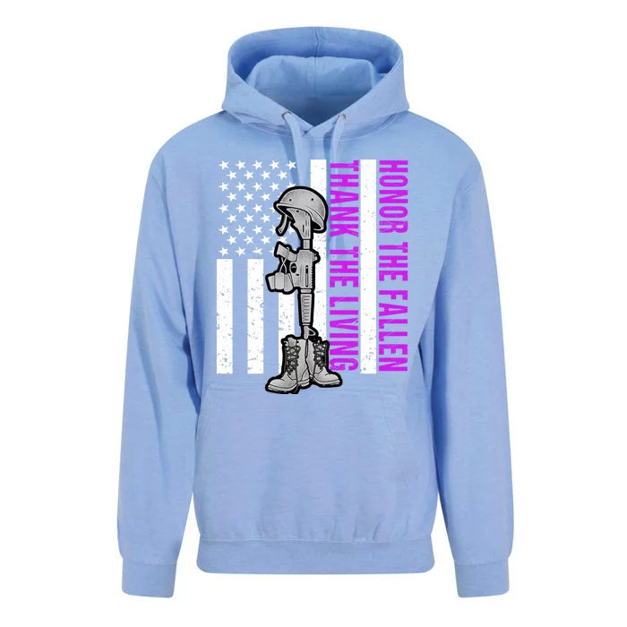 Purple Heart Day Military Honor The Fallen Thank The Living Gift Unisex Surf Hoodie