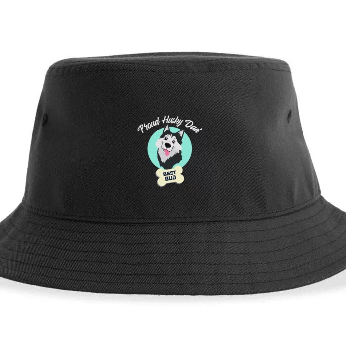 Proud Husky Dad Funny Siberian Husky Sustainable Bucket Hat