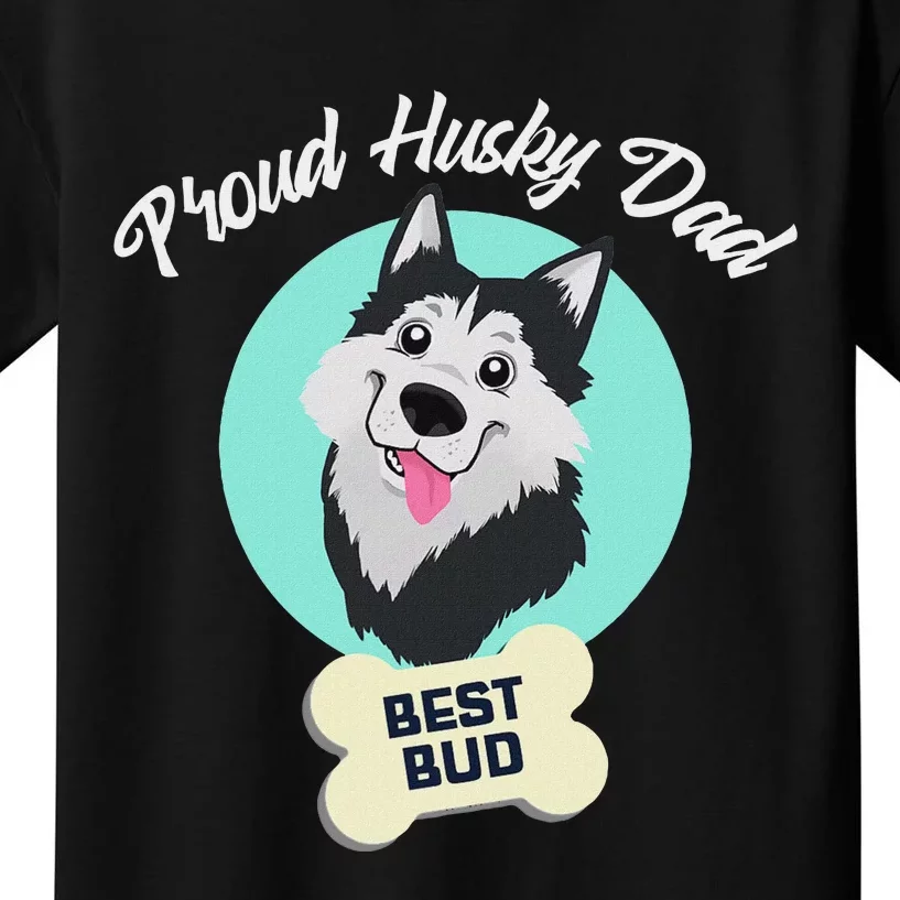 Proud Husky Dad Funny Siberian Husky Kids T-Shirt