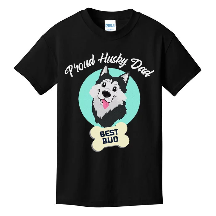 Proud Husky Dad Funny Siberian Husky Kids T-Shirt