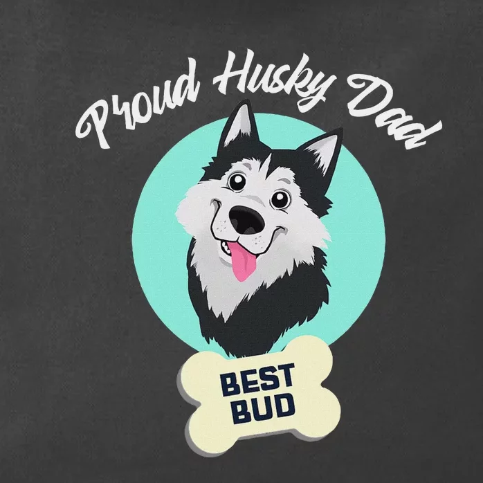 Proud Husky Dad Funny Siberian Husky Zip Tote Bag