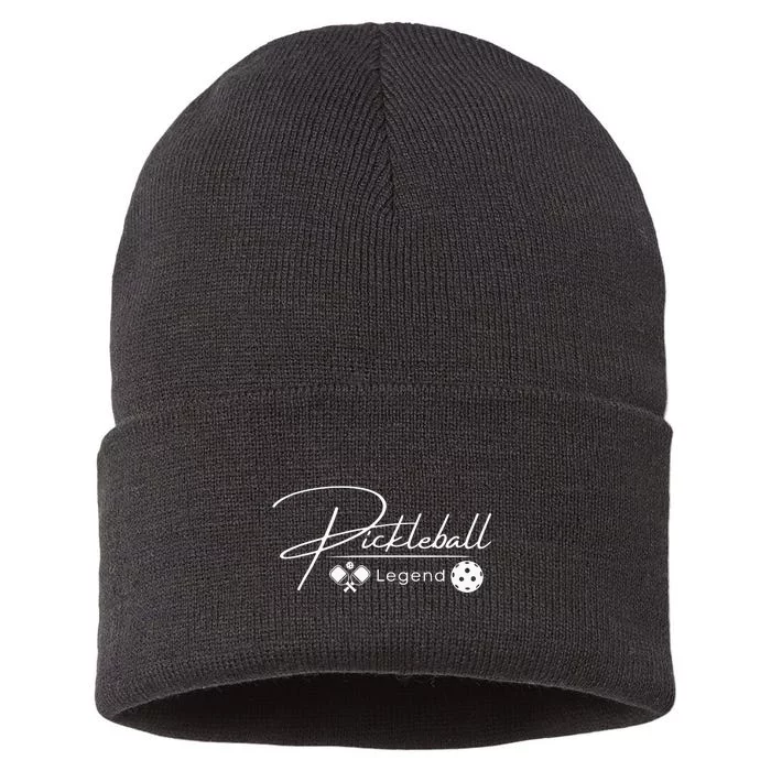 Pickleball Husband Dad Legend Vintage Father's Day Sustainable Knit Beanie