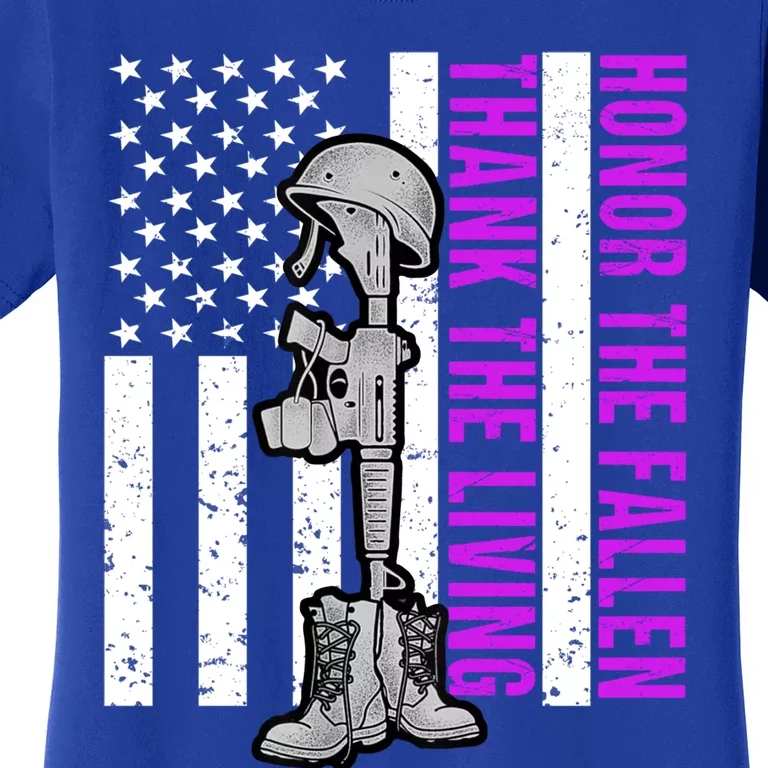 Purple Heart Day Military Honor The Fallen Thank The Living Gift Women's T-Shirt