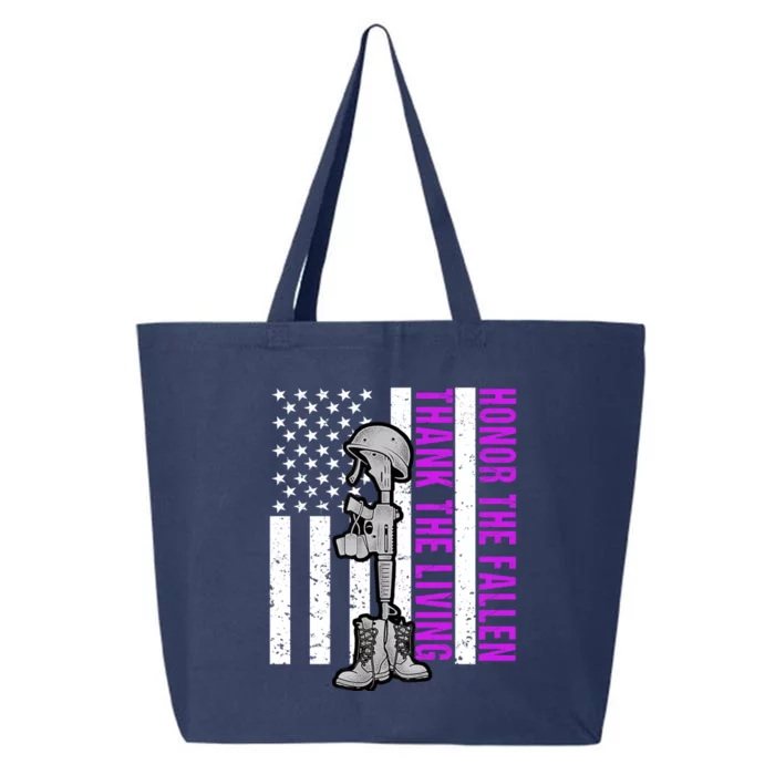 Purple Heart Day Military Honor The Fallen Thank The Living Gift 25L Jumbo Tote