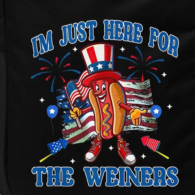 Patriotic Hot Dog Im Just Here For The Wieners 4th Of July Impact Tech Backpack