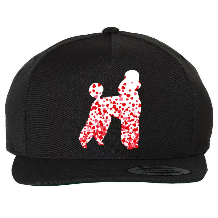 Poodle Heart Dog Valentine's Day Gift Wool Snapback Cap