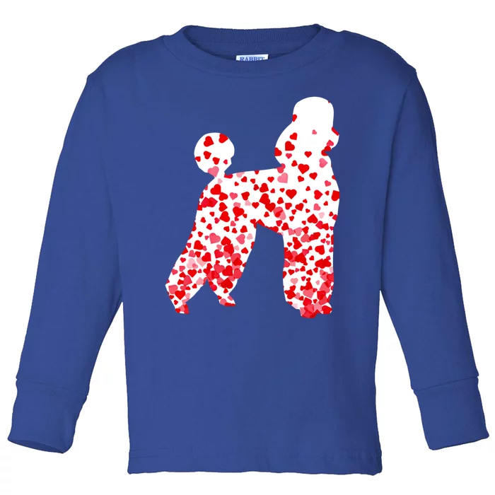 Poodle Heart Dog Valentine's Day Gift Toddler Long Sleeve Shirt