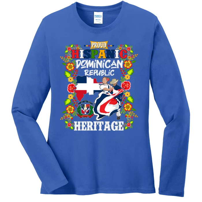 Proud Hispanic Dominican Republic Heritage Ladies Long Sleeve Shirt